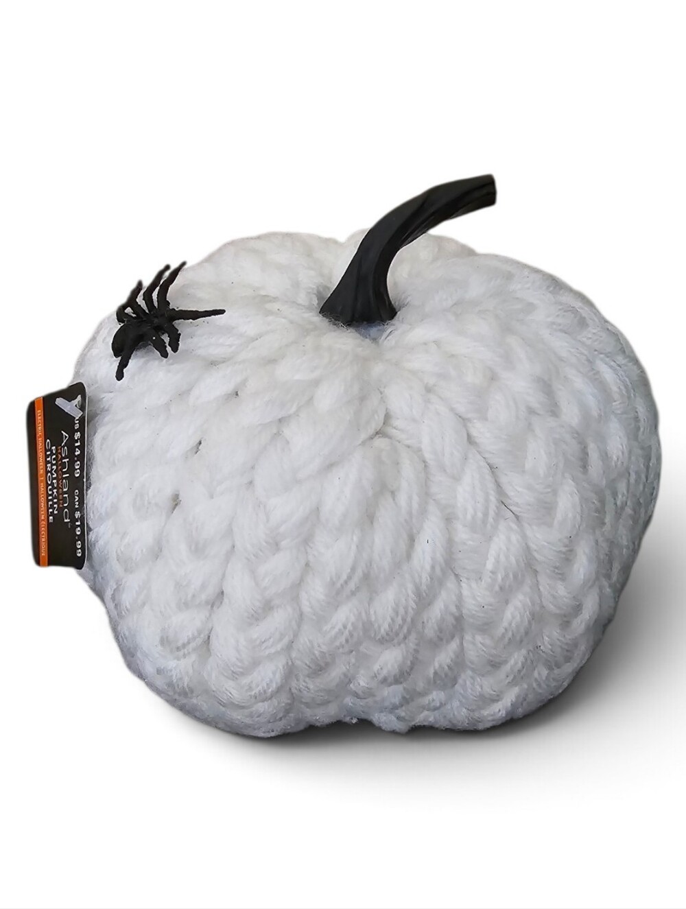 New Michaels Ashland Halloween White Chunky Knit Decorative Pumpkin